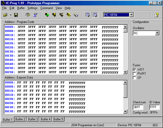 Eprom Contains Programs